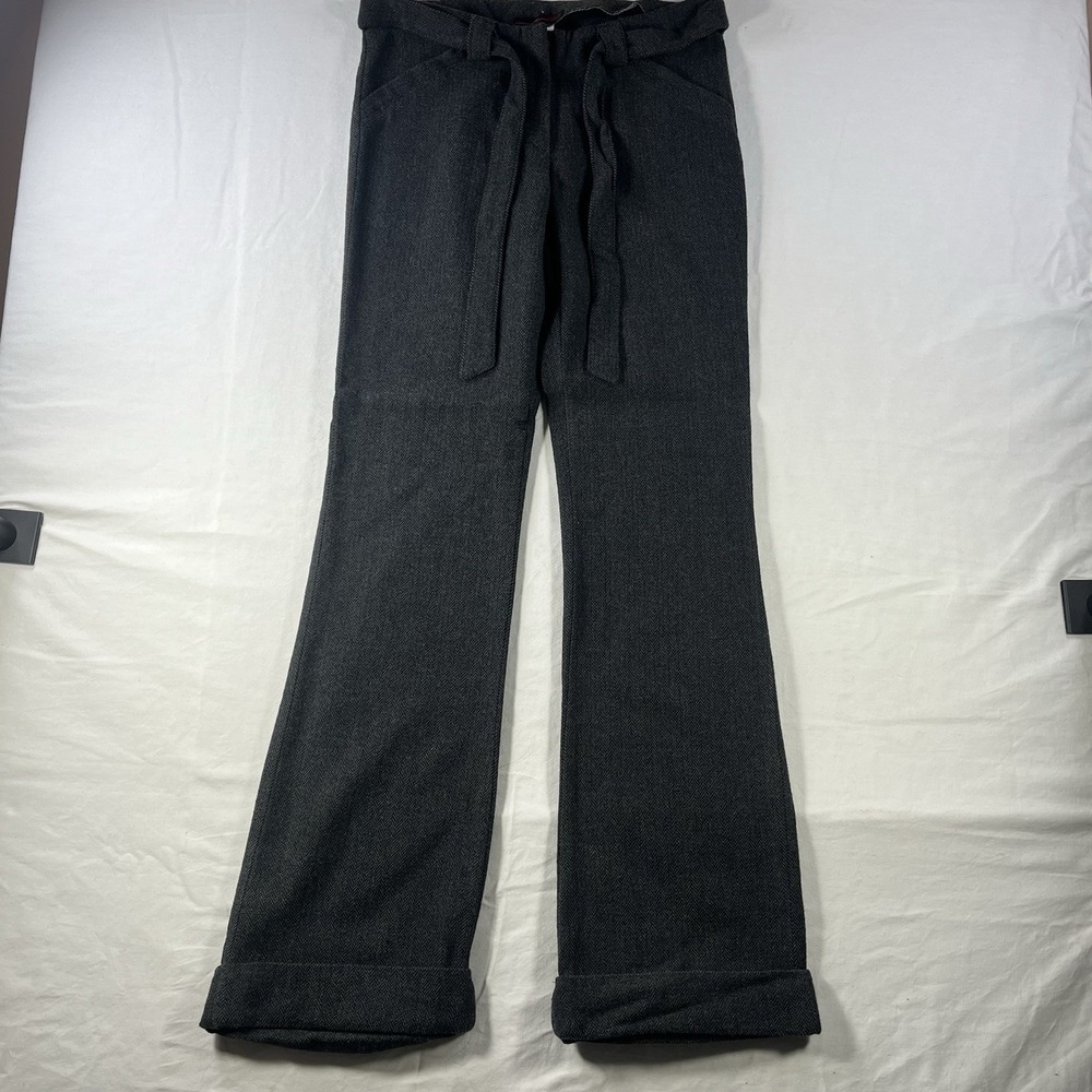 LVL X DARK GREY BELTED WIDE LEG TROUSER CUFFED HEM W28 L 30 (ESTIMATE)